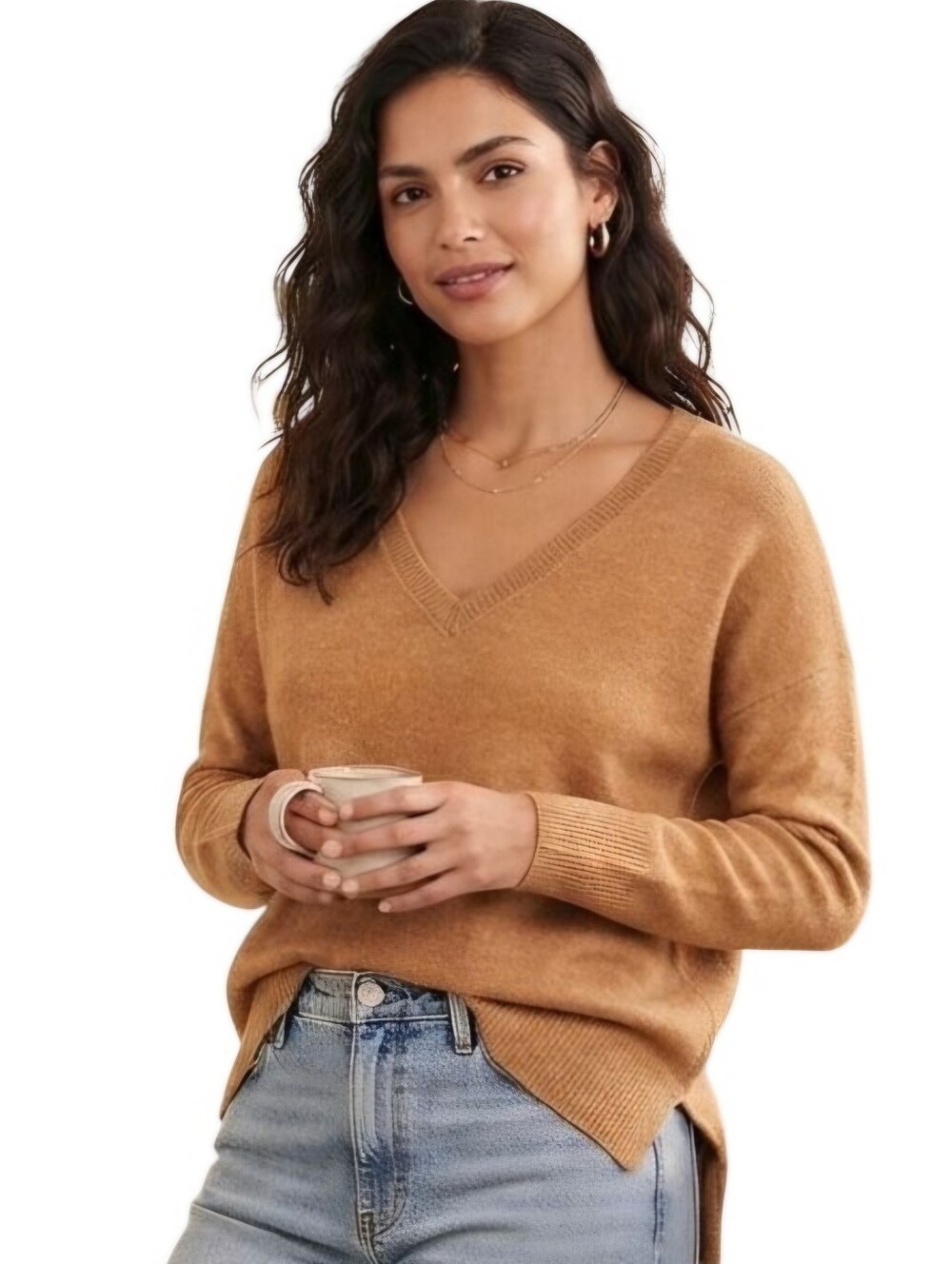 Madewell 2023 Mustard V Neck Long Sleeve Pullover Sweater Size M